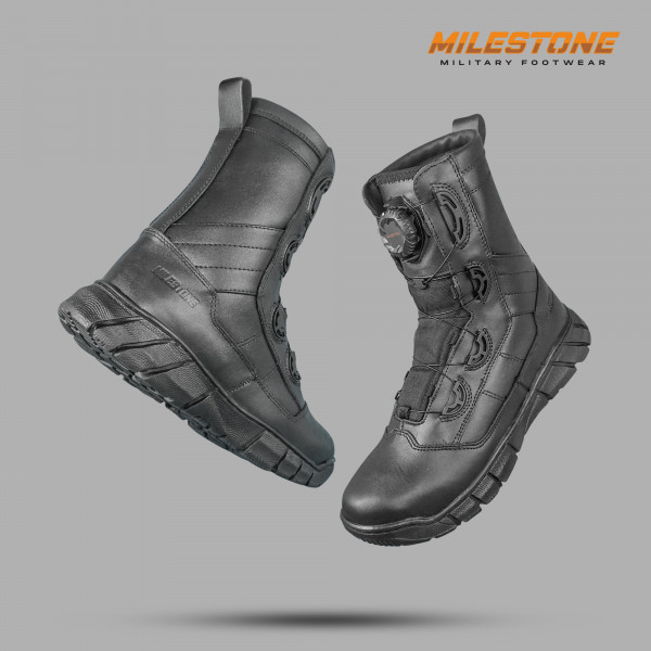 Sepatu PDL Tactical Tali Putar Milestone Poison Bahan Full Kulit Asli BOA Standart Jatah TNI POLRI